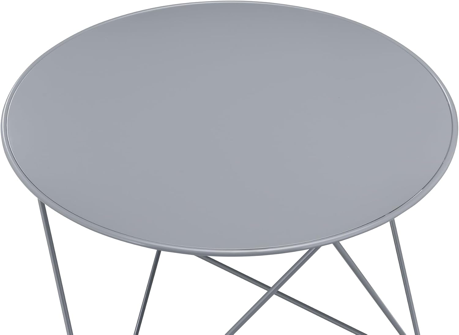 23" Metal Modern Nightstand, Farmhouse End Table with Portable, Sofa Side Table with Utility Display for Home Office Living Room, Gray
