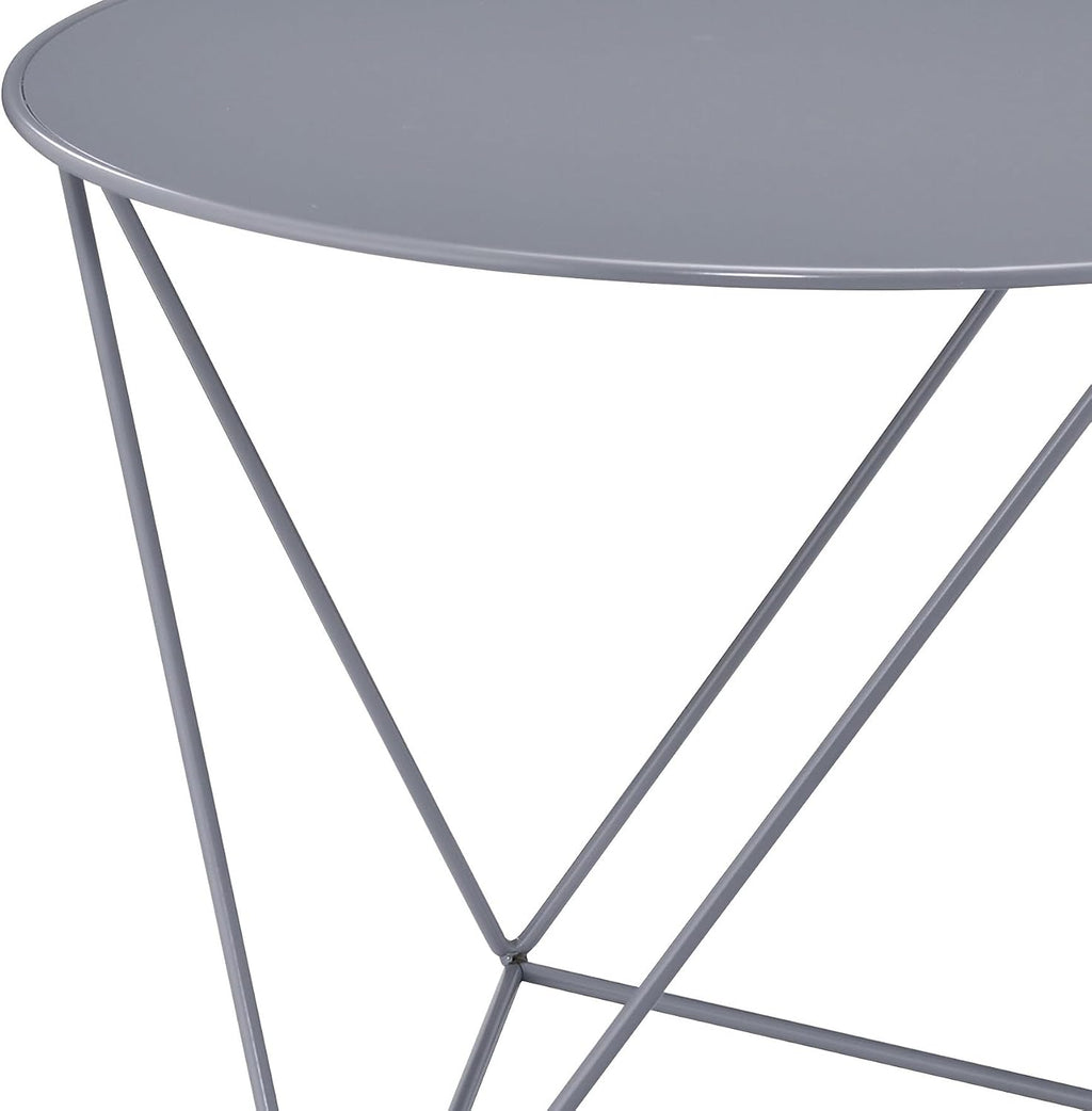23" Metal Modern Nightstand, Farmhouse End Table with Portable, Sofa Side Table with Utility Display for Home Office Living Room, Gray