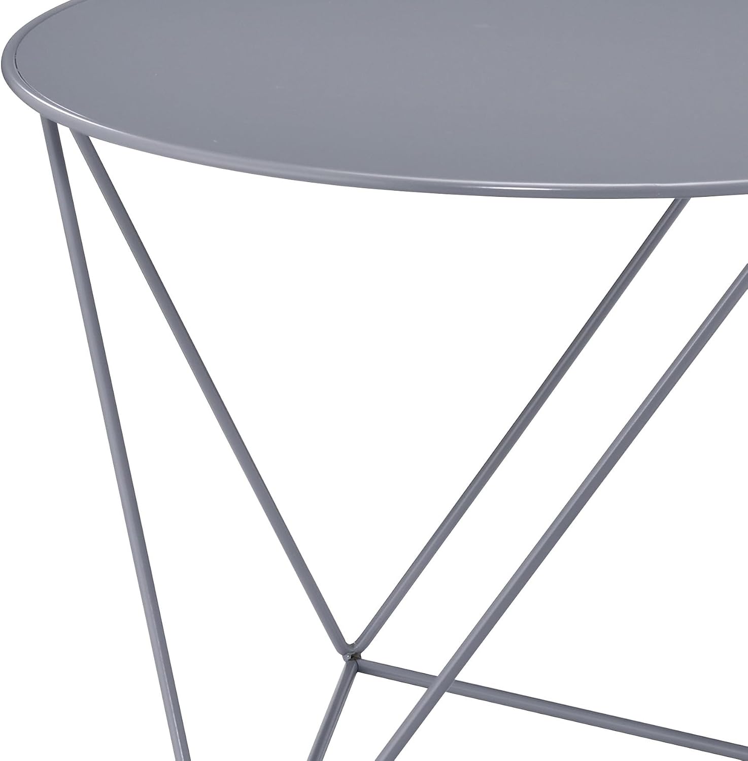 23" Metal Modern Nightstand, Farmhouse End Table with Portable, Sofa Side Table with Utility Display for Home Office Living Room, Gray