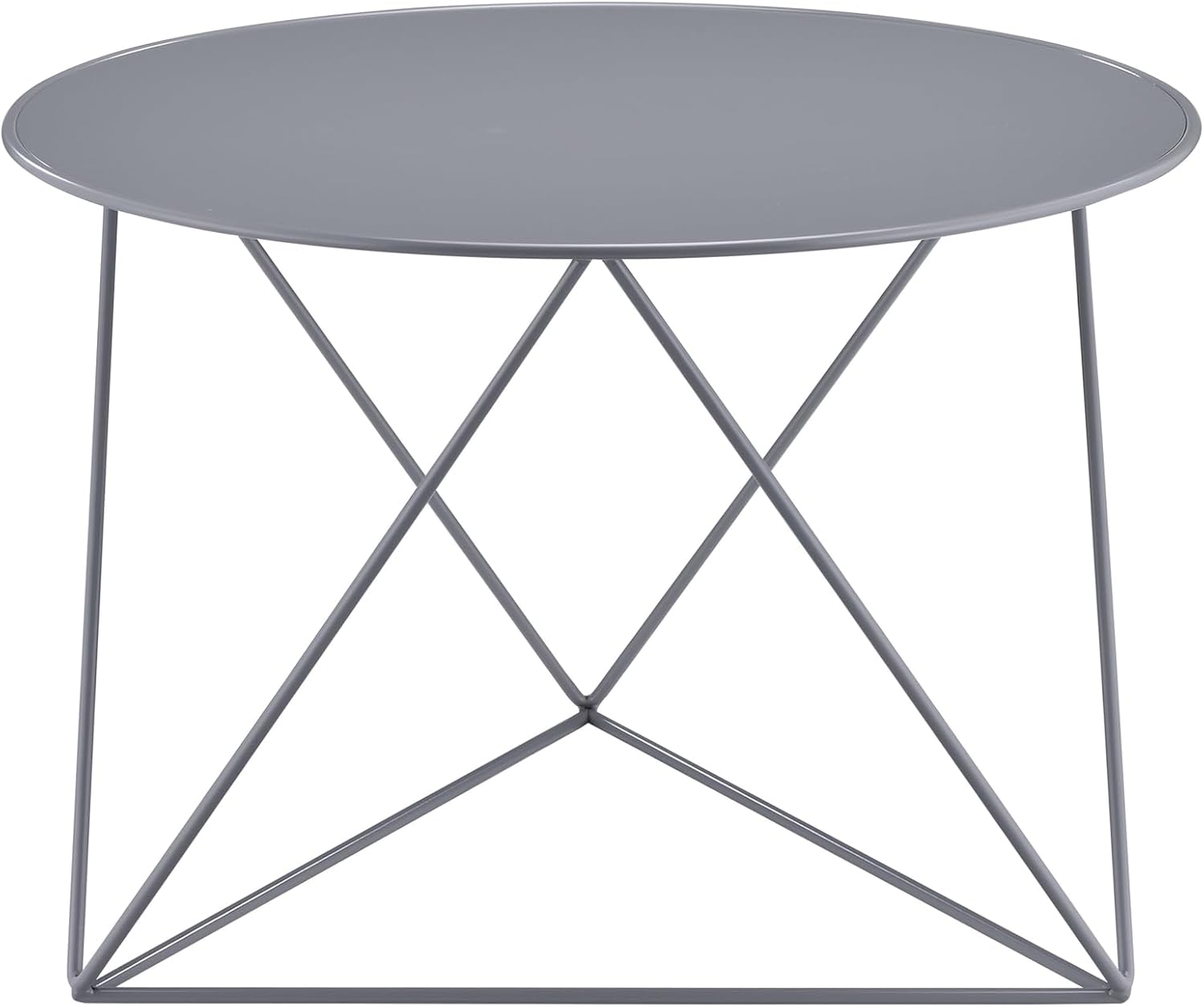 23" Metal Modern Nightstand, Farmhouse End Table with Portable, Sofa Side Table with Utility Display for Home Office Living Room, Gray