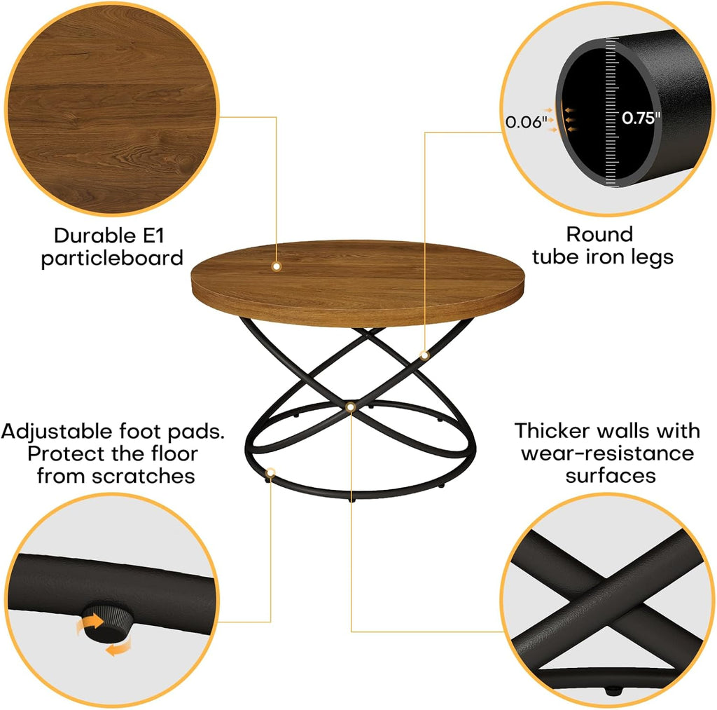 31.5" Modern Round Center Table for Living Room & Office