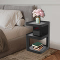 Modern Side Table for Couch, End Tables for Small Spaces, Metal nightstand, Accent Desks with Storage for Living Room, Office, Bedroom, and Cloakroom