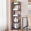 Hzuaneri Bookcase Bookshelf, Narrow Book Shelf, Industrial Corner Shelf Storage Organizer, Slim Shelving Unit for Home Office, Living Room, Bedroom, Kitchen, 6-Tier Black BC24604B