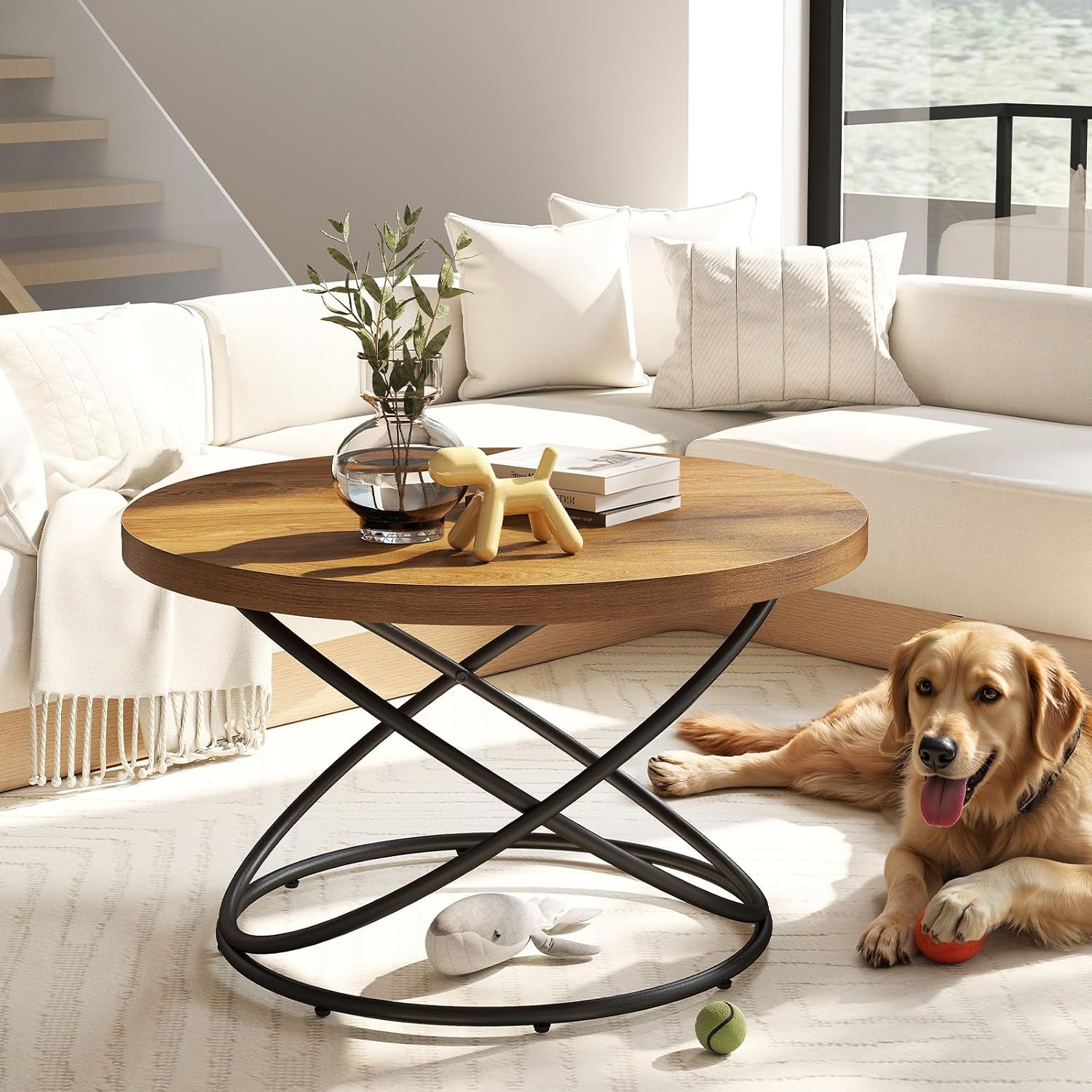 31.5" Modern Round Center Table for Living Room & Office