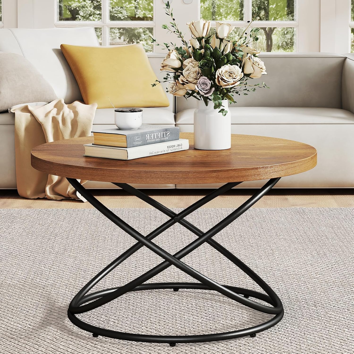 31.5" Modern Round Center Table for Living Room & Office