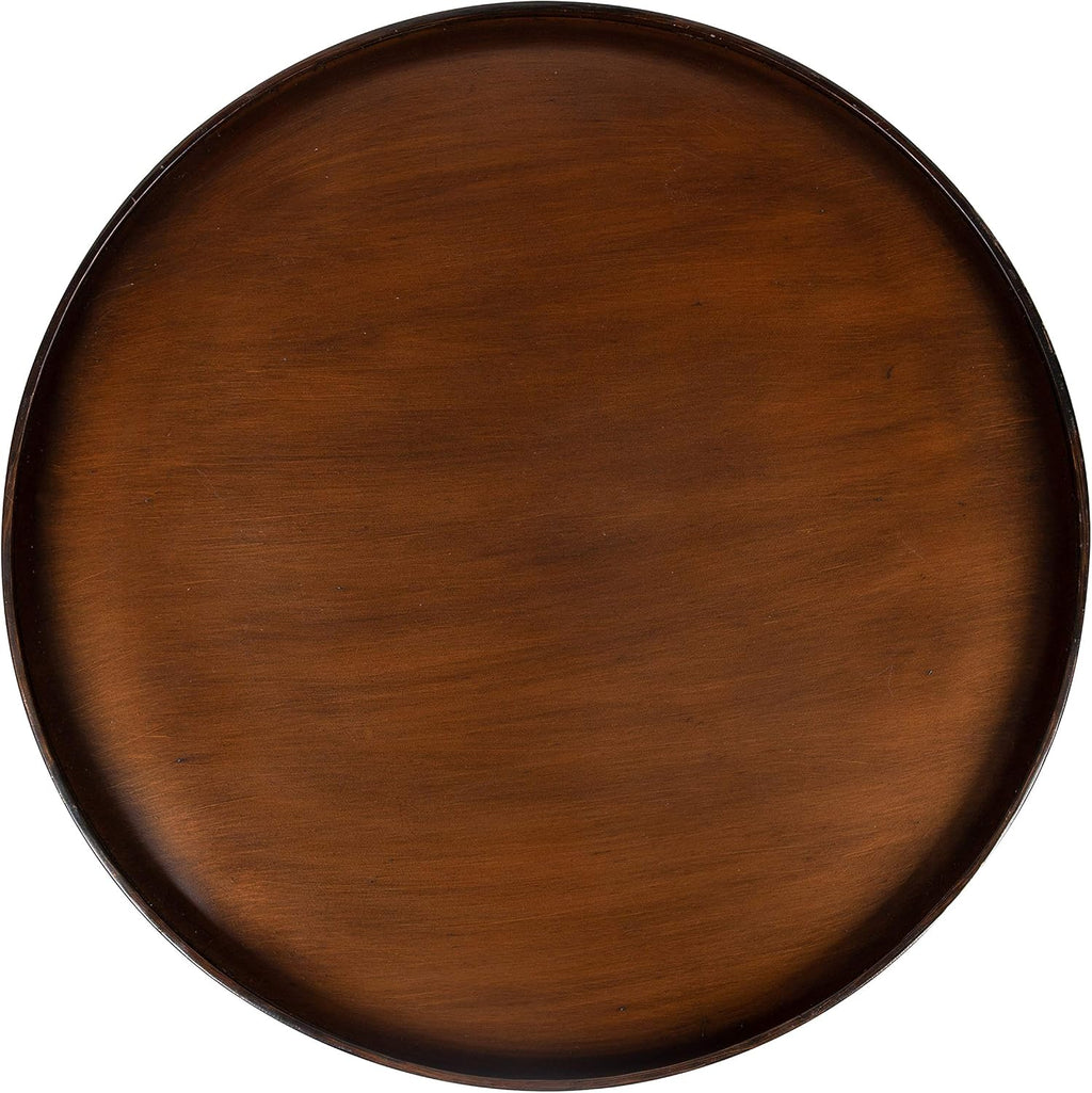 Kate and Laurel Zabel Modern Round Metal Coffee Table with Criss Cross Base, Bronze and Black